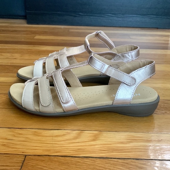 NIB Hotter Sol Rose Gold Leather Women’s Gladiator Sandals - Size 10 - Picture 2 of 7